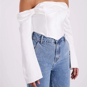 Meshki White Off-Shoulder Top